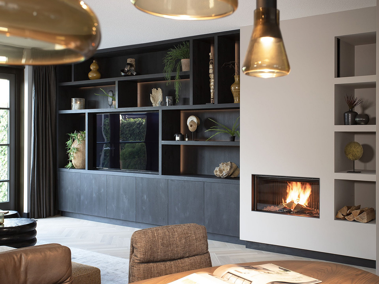 Inbouwhaard met kast op maat