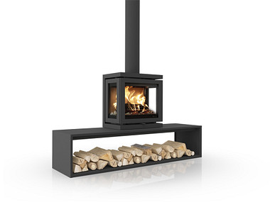 Dik Geurts Vidar Triple Small Straight Plateau Houtkachel