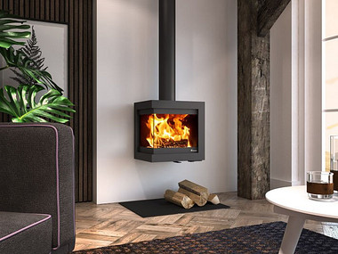 Dik Geurts Bora corner wall Houtkachel